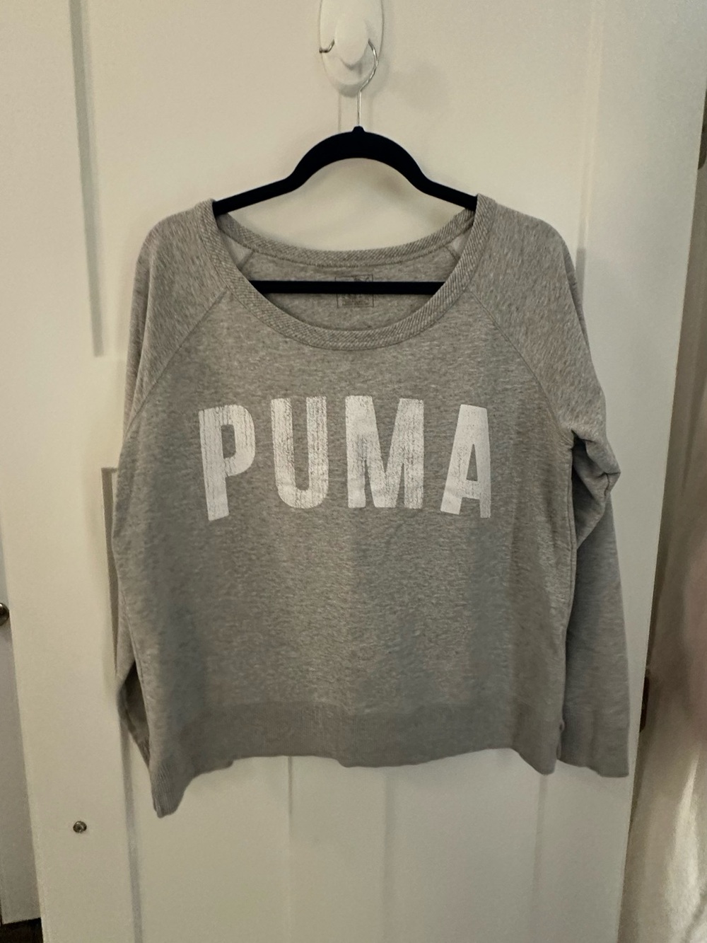 Puma Light Gray Crewneck Sweatshirt with White Logo